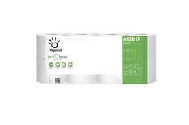 Papernet Тоалетна хартия, Bio tech, целулоза, трипластова, 250 къса, 8 броя