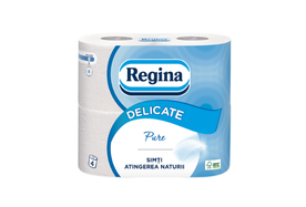 Regina Тоалетна хартия Деликатност, целулоза, трипластова, 135 къса, 4 броя