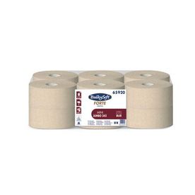 Jumbo мини тоалетна хартия BulkySoft 65920 Havana Forte, 2 слоя, естествен цвят, рециклиране на картон, дължина на ролка 130 м, 12 ролки в опаковка