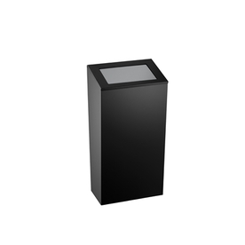 Dayco Кош за отпадъци, с натискащ се капак, метален, 21.5 х 30 х 40 cm, 25 L, черен