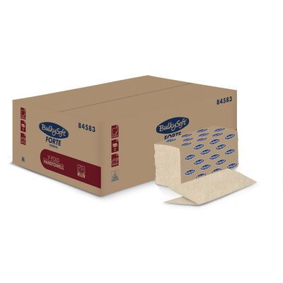 Хартиена кърпа BulkySoft  Havana Forte 84583 V-сгъвка, 2 слоя, 21x20,6 см,200 къса естествен цвят, рециклиран от картонени кутии
